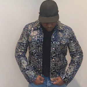 Floral sequin western jacket